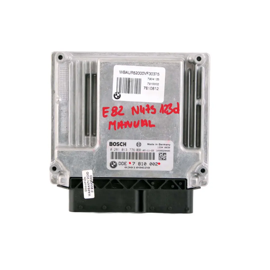 BMW E81 E82 E87 LCI 123d N47S 204HP ECU Engine Control Unit DDE Manual - SKU 7810002 - Part number 7810002