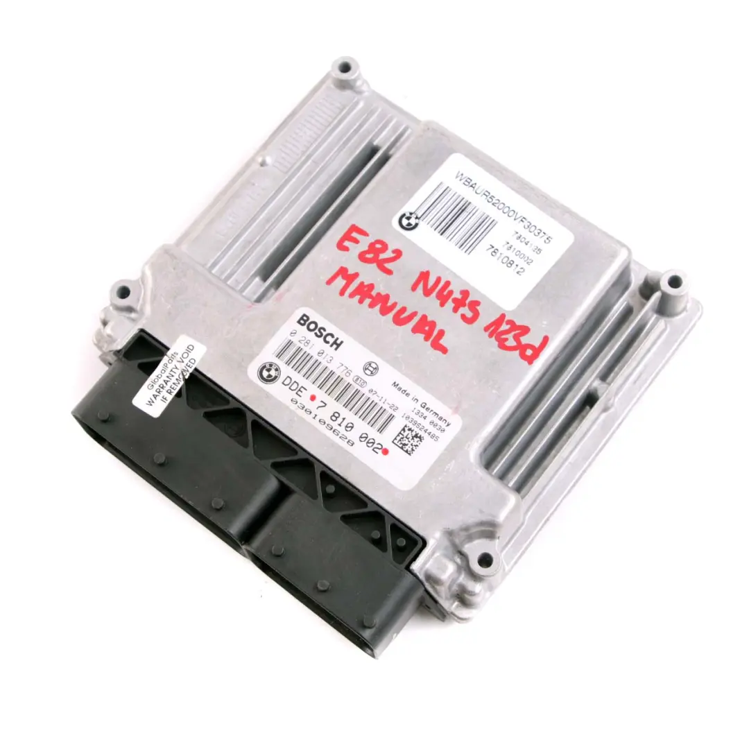 BMW E81 E82 E87 LCI 123d N47S 204HP ECU Engine Control Unit DDE Manual - SKU 7810002 - Part number 7810002