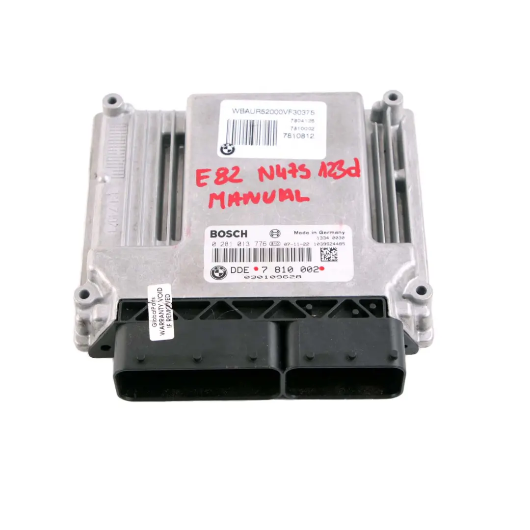 BMW E81 E82 E87 LCI 123d N47S 204HP ECU Engine Control Unit DDE Manual - SKU 7810002 - Part number 7810002