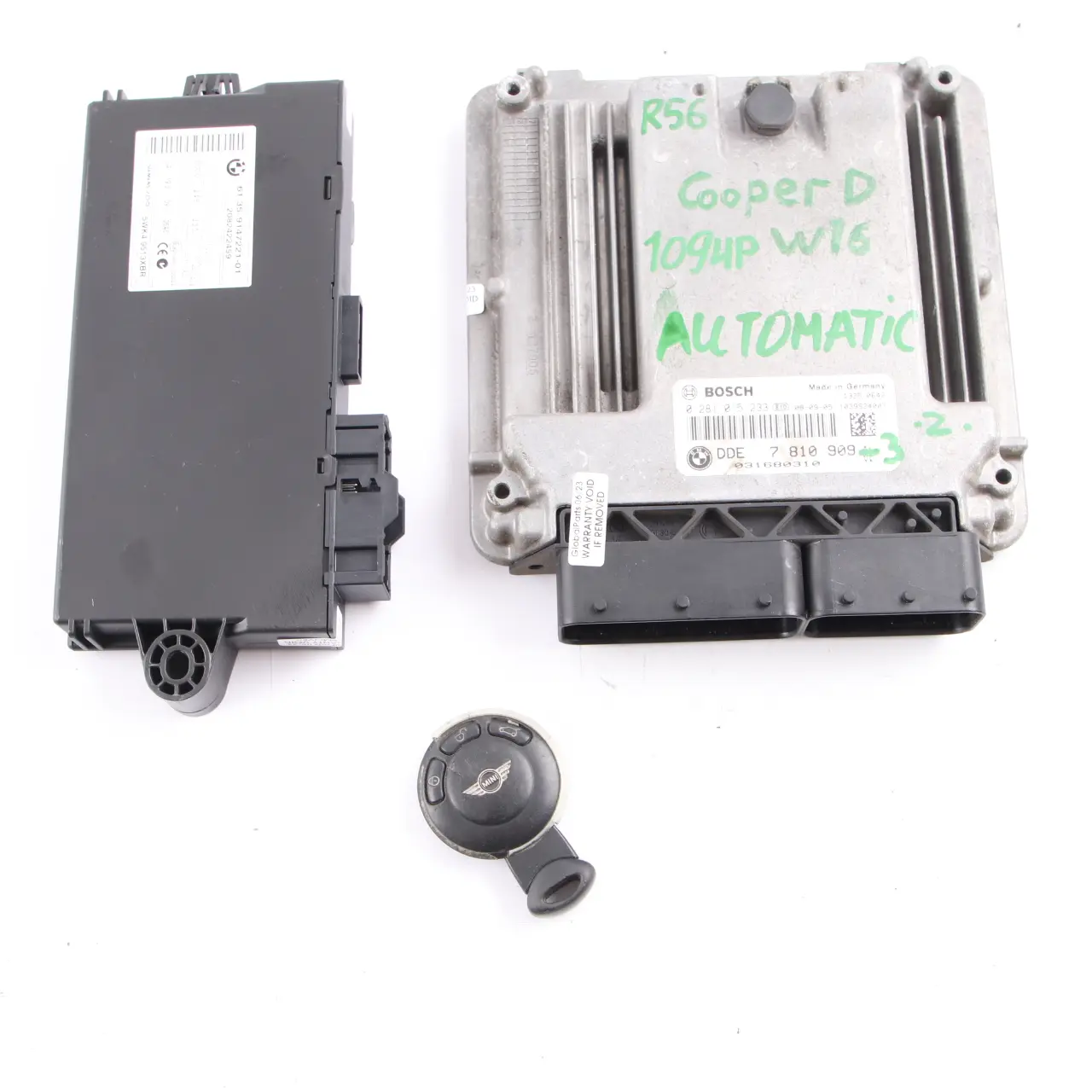 Mini Cooper D R55 R56 W16 1.6 109PK ECU Kit DDE 7810909 CAS3 Sleutel Automaat