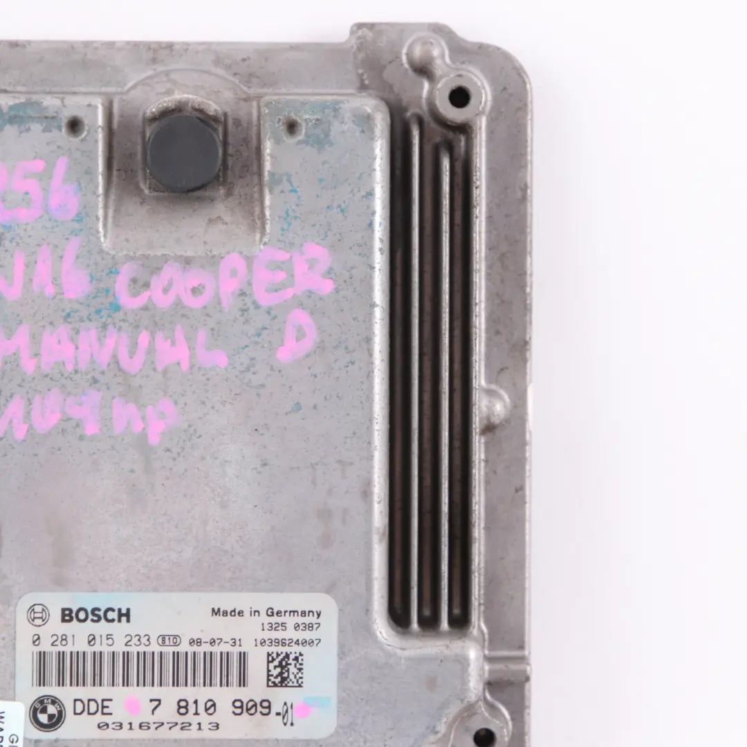Mini Cooper D R55 R56 Diesel W16 1.6 ECU Engine Control Unit DDE Manual - SKU 7810909 - Part number 7810909