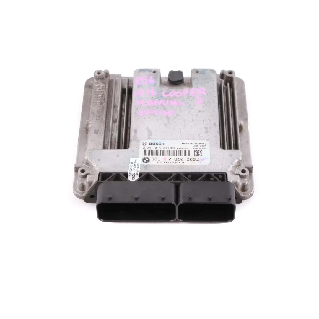 Mini Cooper D R55 R56 Diesel W16 1.6 ECU Engine Control Unit DDE Manual - SKU 7810909 - Part number 7810909