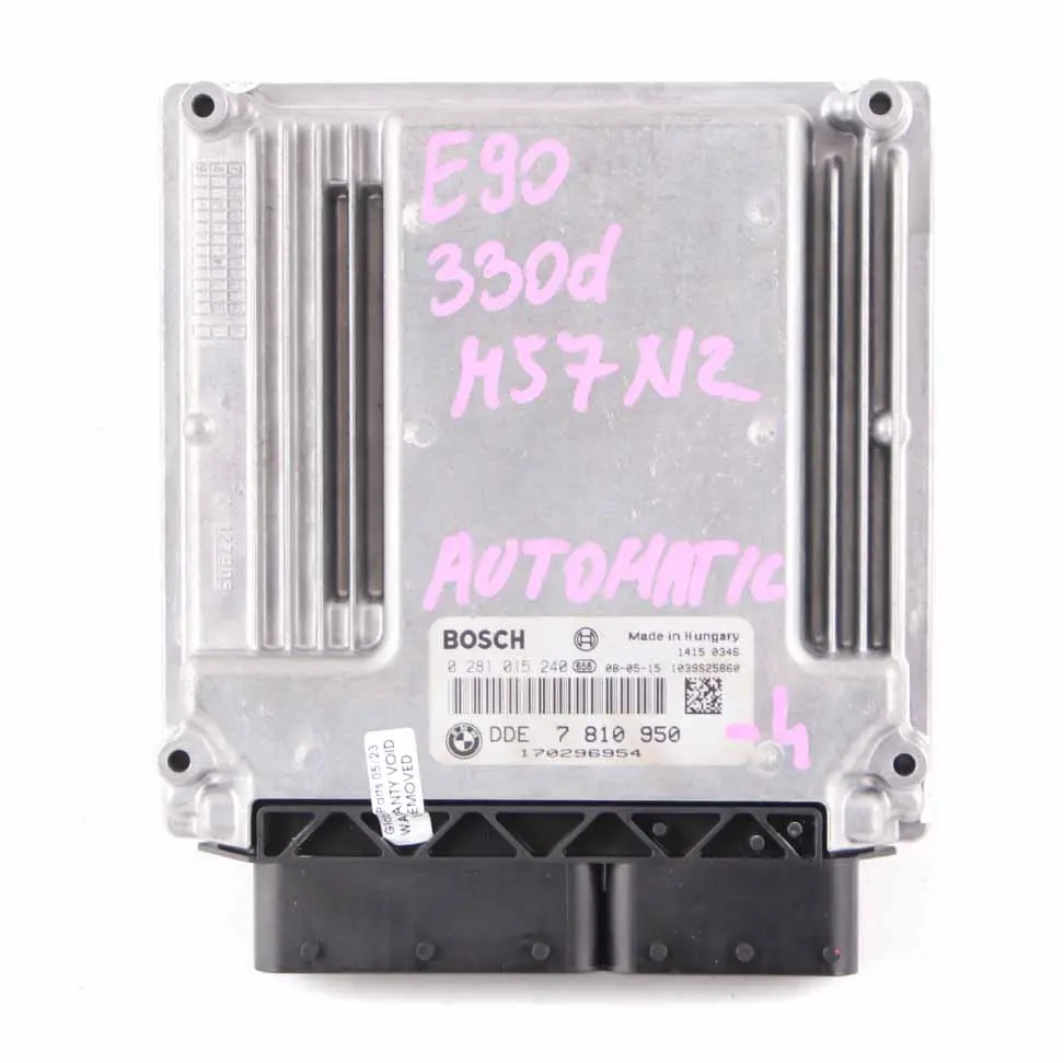 M57N2 231HP Engine Control Unit Module ECU DDE Automatic to BMW E90 330d with Part number 7810950 BMW E90 330d M57N2 231HP Engine Control Unit Module ECU DDE Automatic - SKU 7810950-4 - Part number 7810950