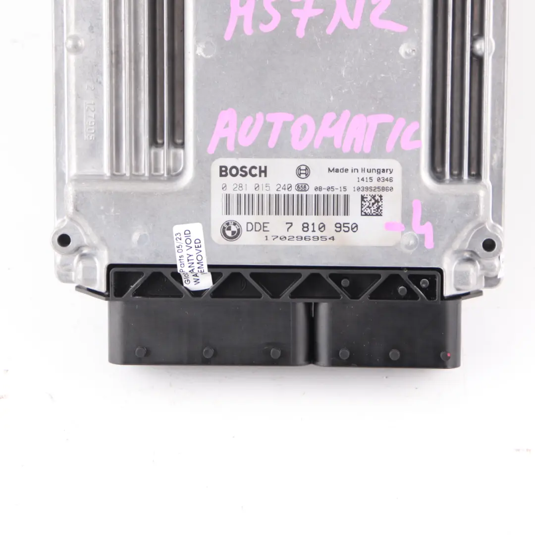 M57N2 231HP Engine Control Unit Module ECU DDE Automatic to BMW E90 330d with Part number 7810950 BMW E90 330d M57N2 231HP Engine Control Unit Module ECU DDE Automatic - SKU 7810950-4 - Part number 7810950