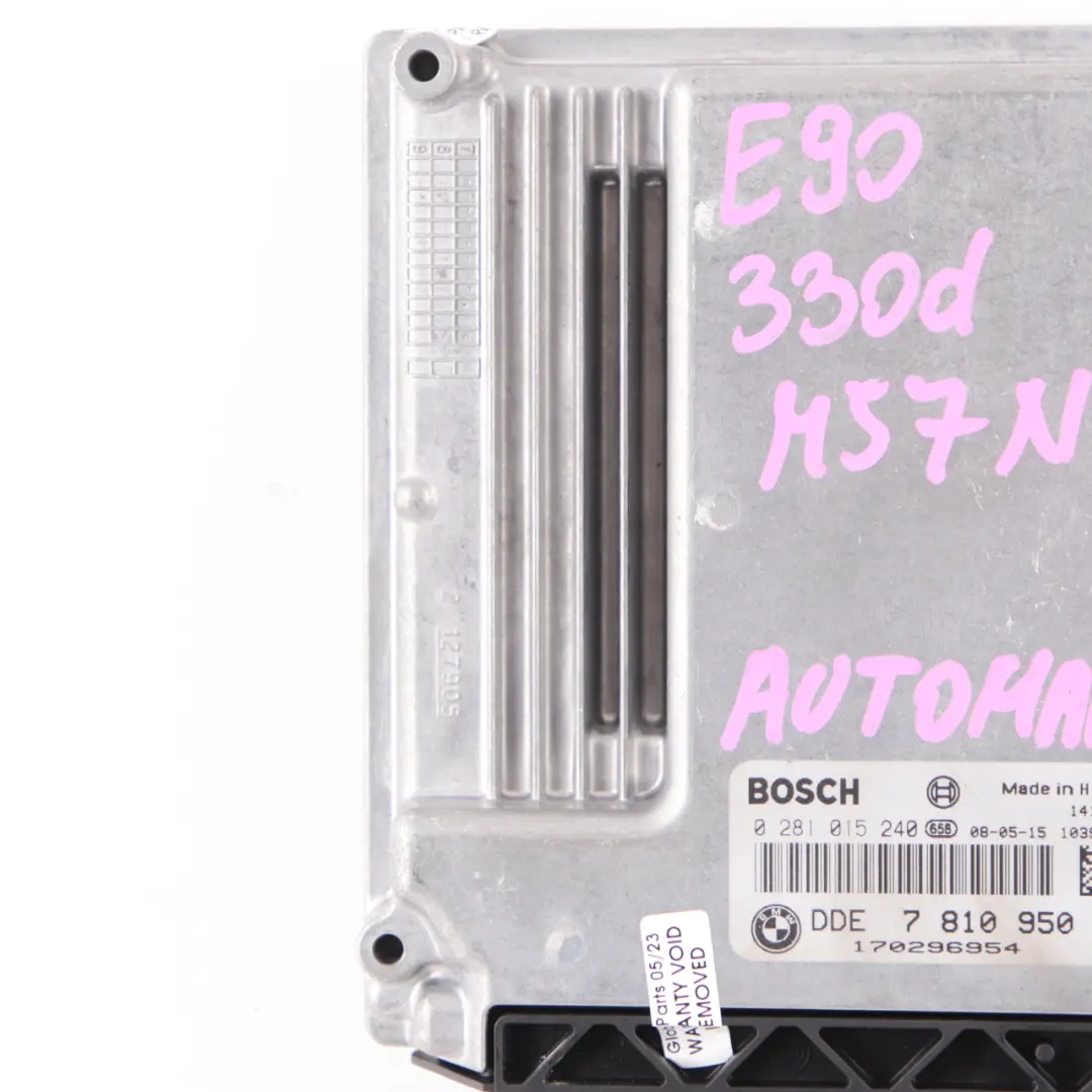 M57N2 231HP Engine Control Unit Module ECU DDE Automatic to BMW E90 330d with Part number 7810950 BMW E90 330d M57N2 231HP Engine Control Unit Module ECU DDE Automatic - SKU 7810950-4 - Part number 7810950