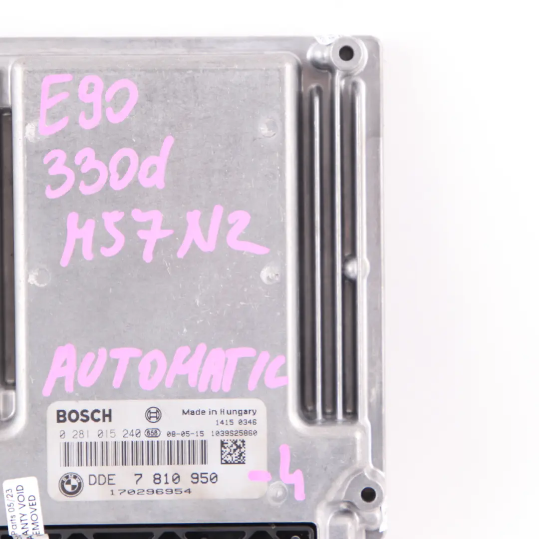 M57N2 231HP Engine Control Unit Module ECU DDE Automatic to BMW E90 330d with Part number 7810950 BMW E90 330d M57N2 231HP Engine Control Unit Module ECU DDE Automatic - SKU 7810950-4 - Part number 7810950