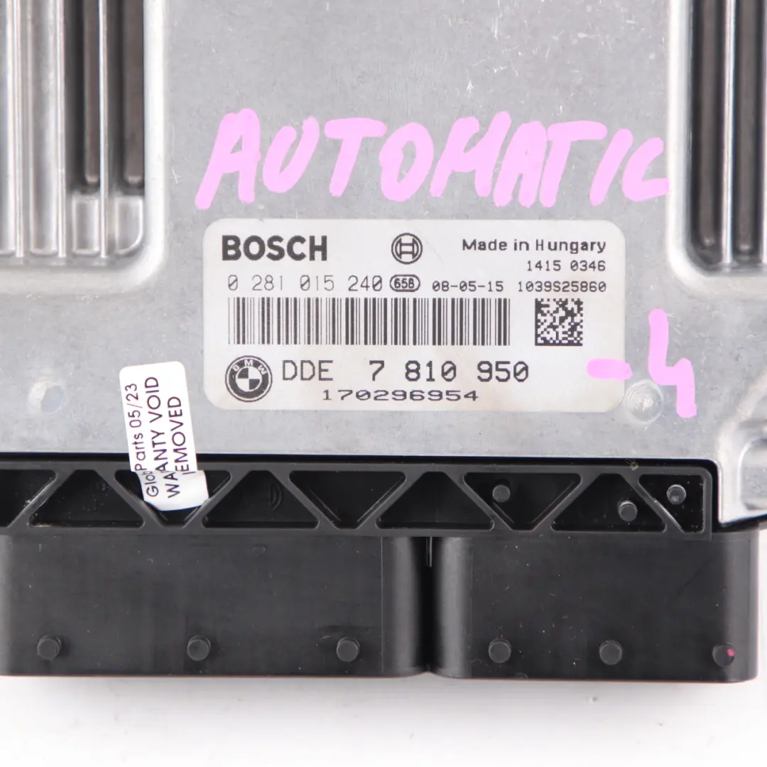 M57N2 231HP Engine Control Unit Module ECU DDE Automatic to BMW E90 330d with Part number 7810950 BMW E90 330d M57N2 231HP Engine Control Unit Module ECU DDE Automatic - SKU 7810950-4 - Part number 7810950