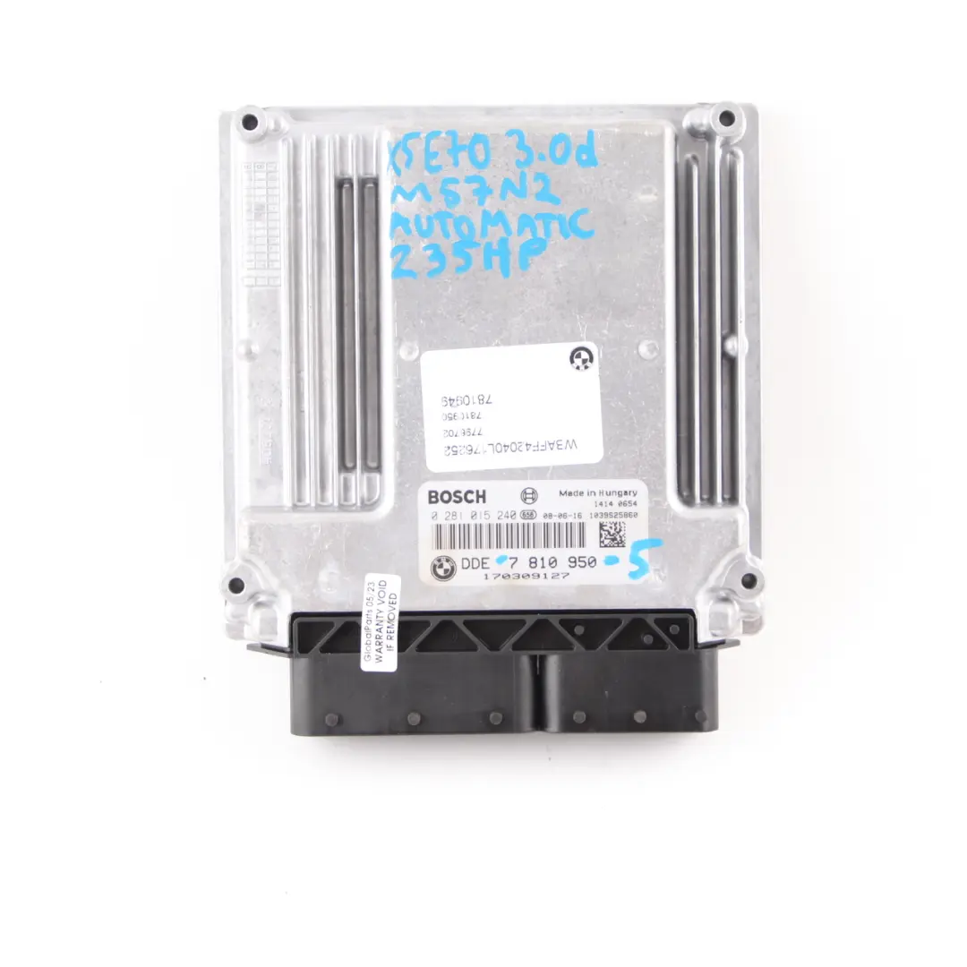 BMW E70 3.0d M57N2 235HP Engine ECU KIT DDE CAS3 Key Automatic - SKU 7810950-5 - Part number 7810950
