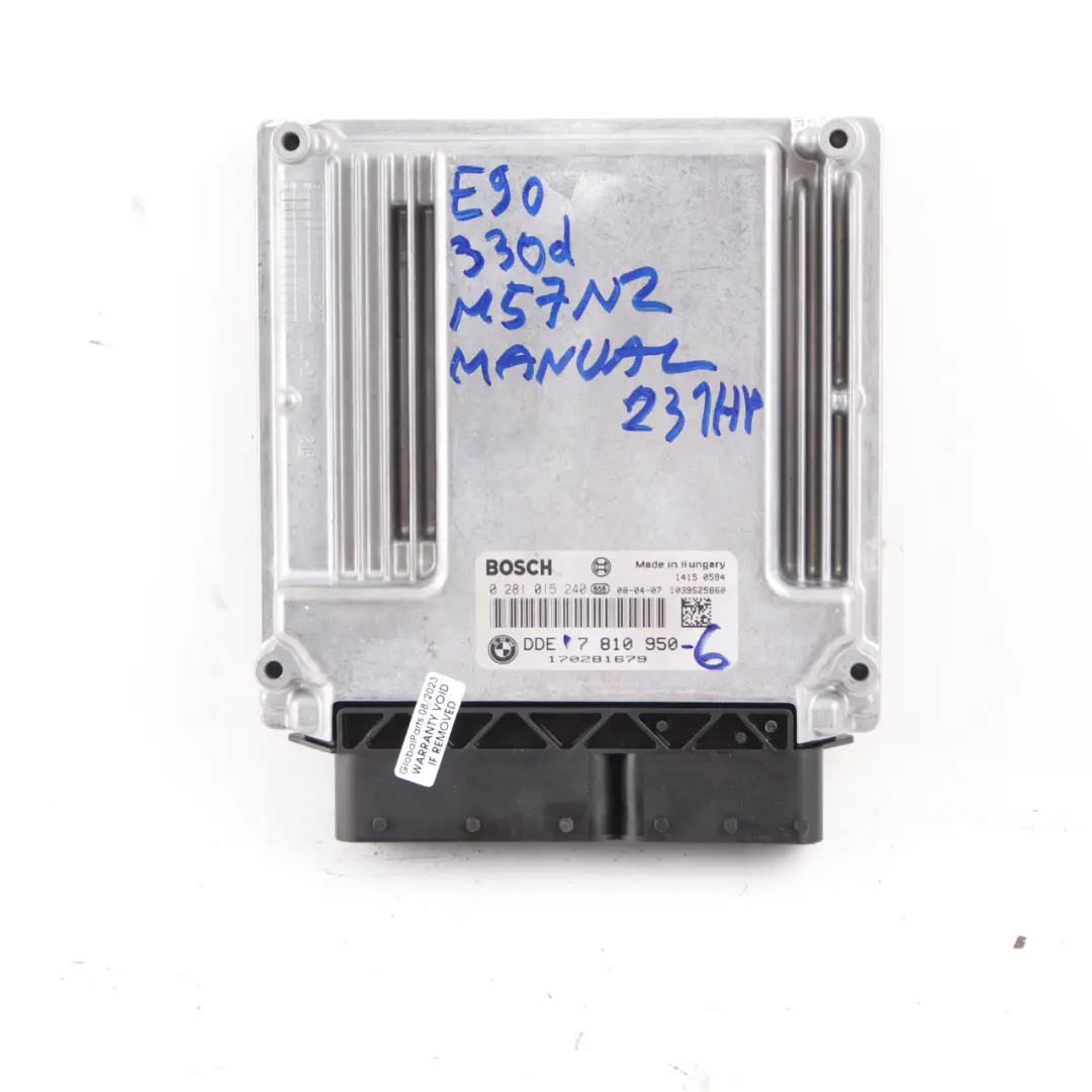BMW E90 330d M57N2 231HP Engine ECU KIT DDE CAS3 Key Manual - SKU 7810950-6 - Part number 7810950