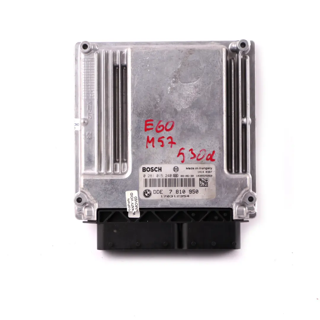 BMW E60 LCI E90 E92 330d 530d M57N2 Engine Control Unit ECU DDE Manual - SKU 7810950 - Part number 7810950