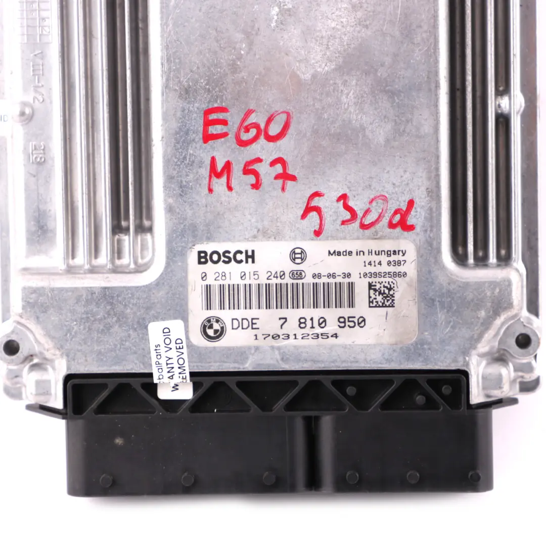 M57N2 Engine Control Unit ECU DDE Manual to BMW E60 LCI E90 E92 330d 530d with Part number 7810950 BMW E60 LCI E90 E92 330d 530d M57N2 Engine Control Unit ECU DDE Manual - SKU 7810950 - Part number 7810950