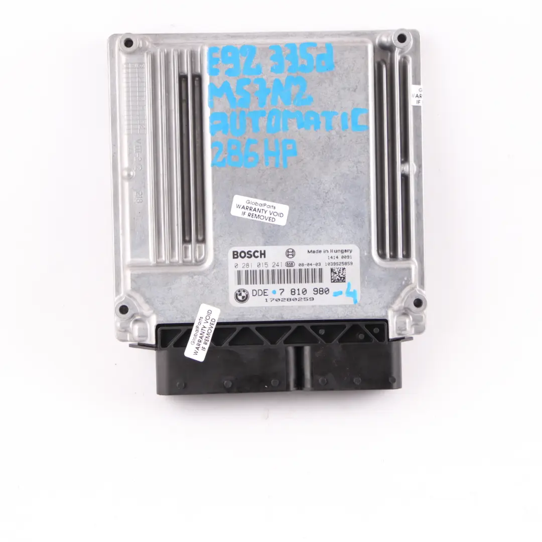 BMW E60 E90 335d 535d M57N2 286HP Engine ECU KIT DDE CAS3 Key Automatic - SKU 7810980-4 - Part number 7810980