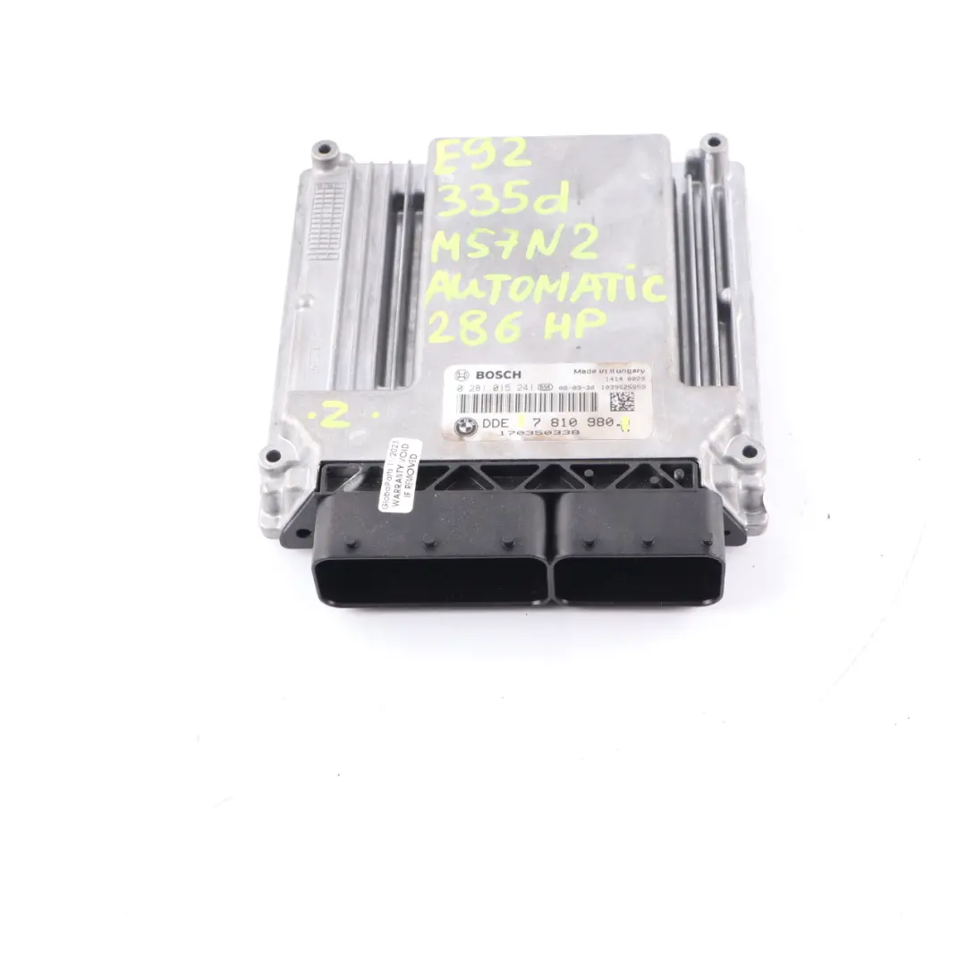 M57N2 286HP Engine Control Unit ECU Automatic to BMW E60 LCI E90 335d 535d with Part number 7810980 BMW E60 LCI E90 335d 535d M57N2 286HP Engine Control Unit ECU Automatic - SKU 7810980 - Part number 7810980