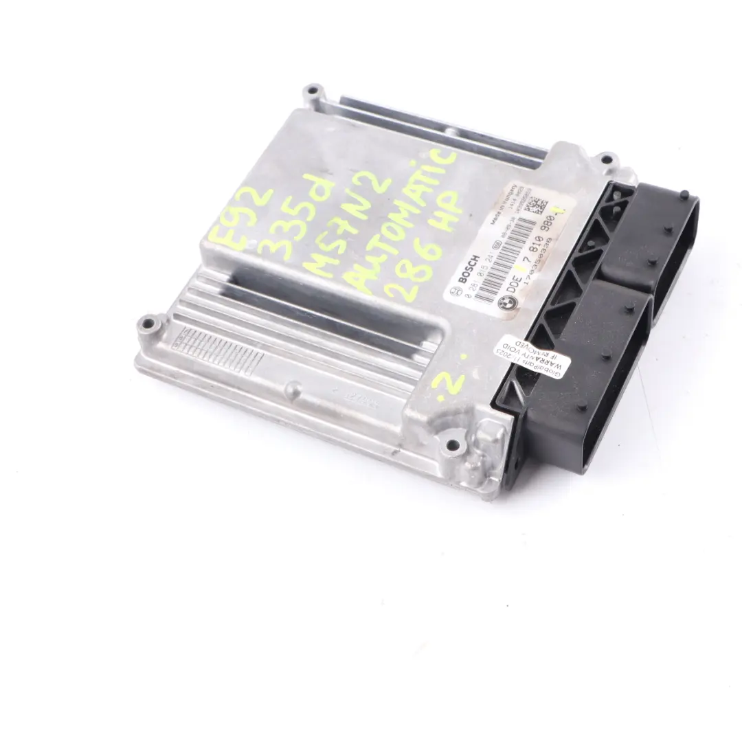 M57N2 286HP Engine Control Unit ECU Automatic to BMW E60 E61 E63 LCI E90 with Part number 7810980 BMW E60 E61 E63 LCI E90 M57N2 286HP Engine Control Unit ECU Automatic - SKU 7810980 - Part number 7810980