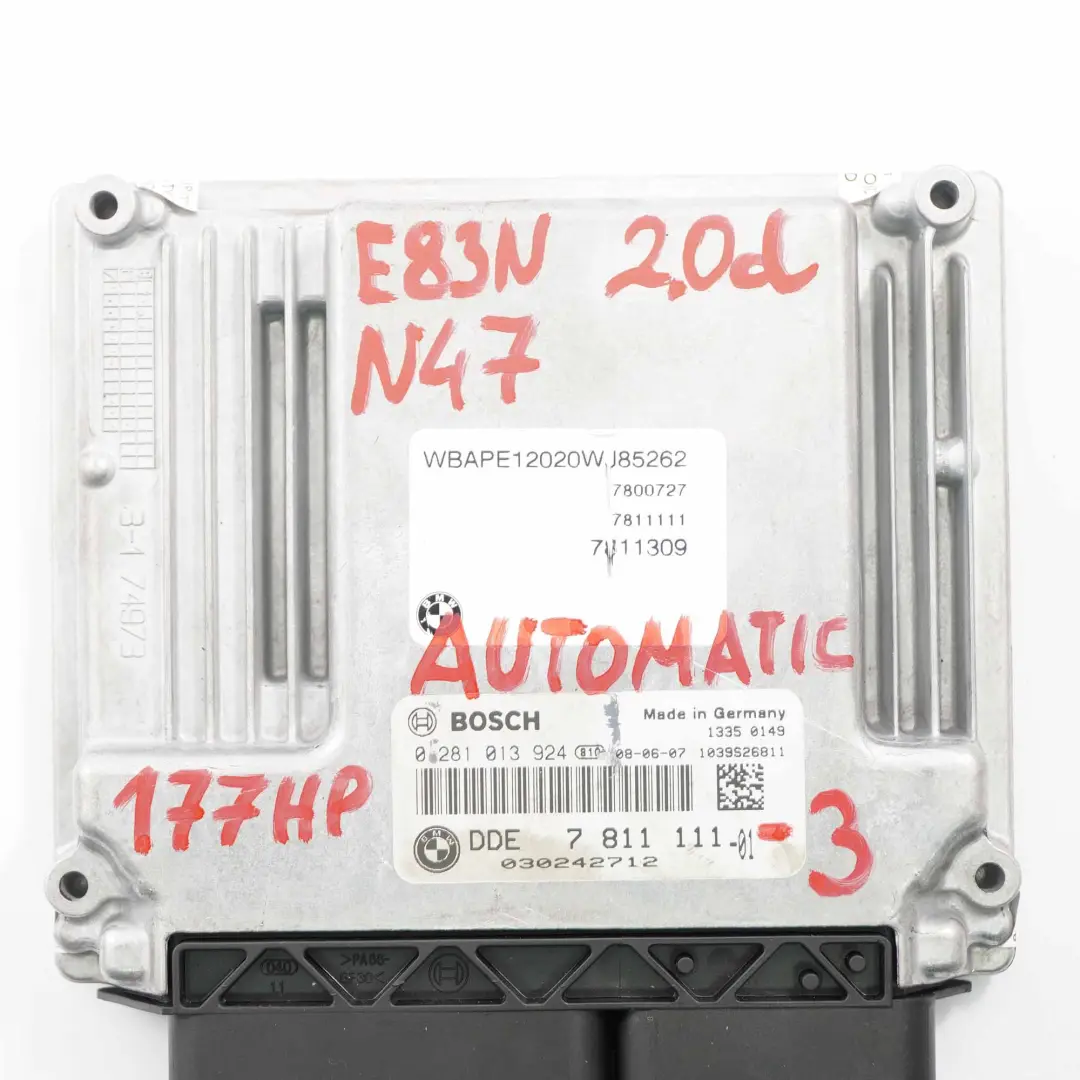 BMW X3 E83 LCI 2.0d N47 Motor ECU Módulo Kit DDE EWS Llave Automático - SKU 7811111-3 - Número de pieza 7811111