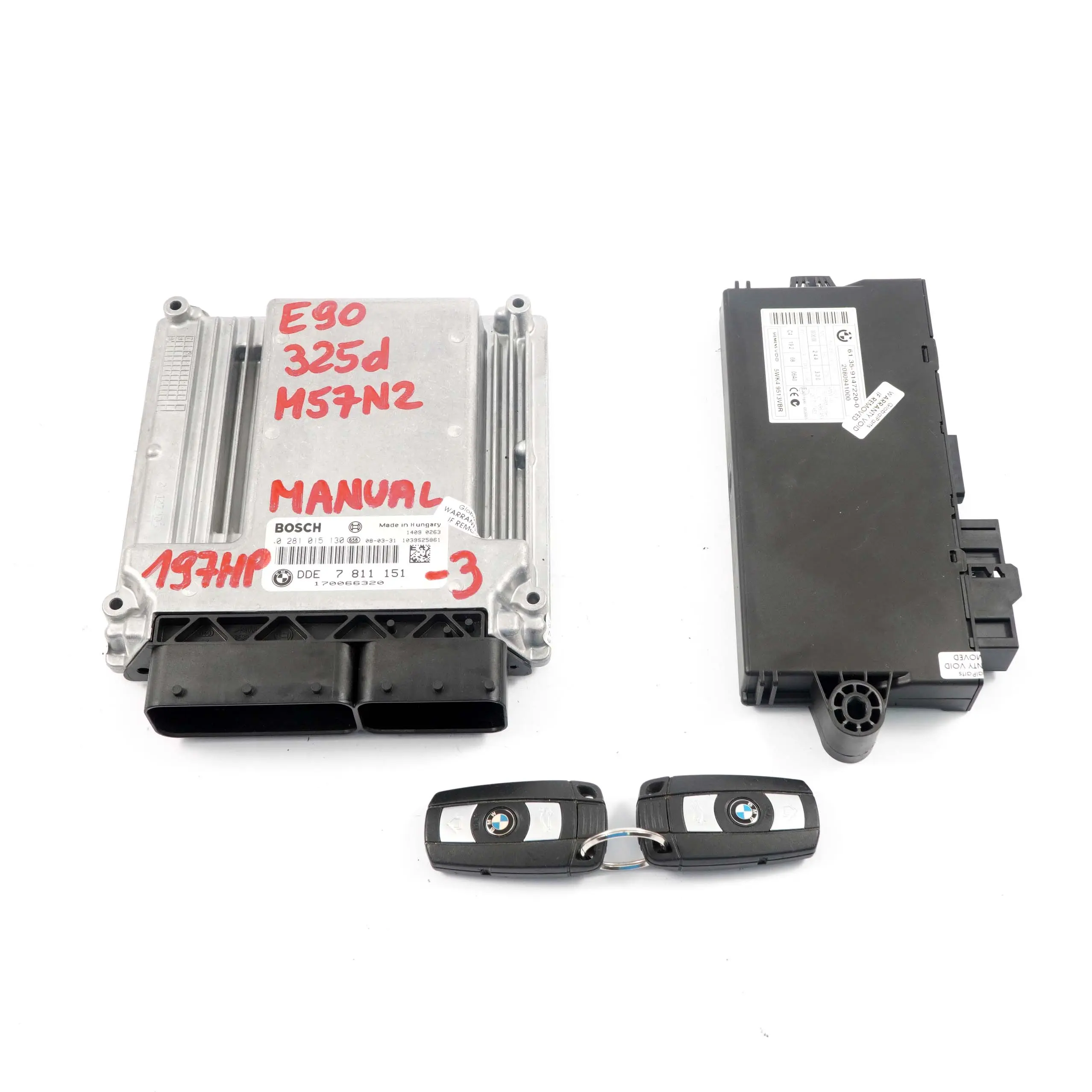 BMW E60 LCI E90 M57N2 325d 525d 197PS Centralina ECU Dde 7811151 CAS3 Chiave
