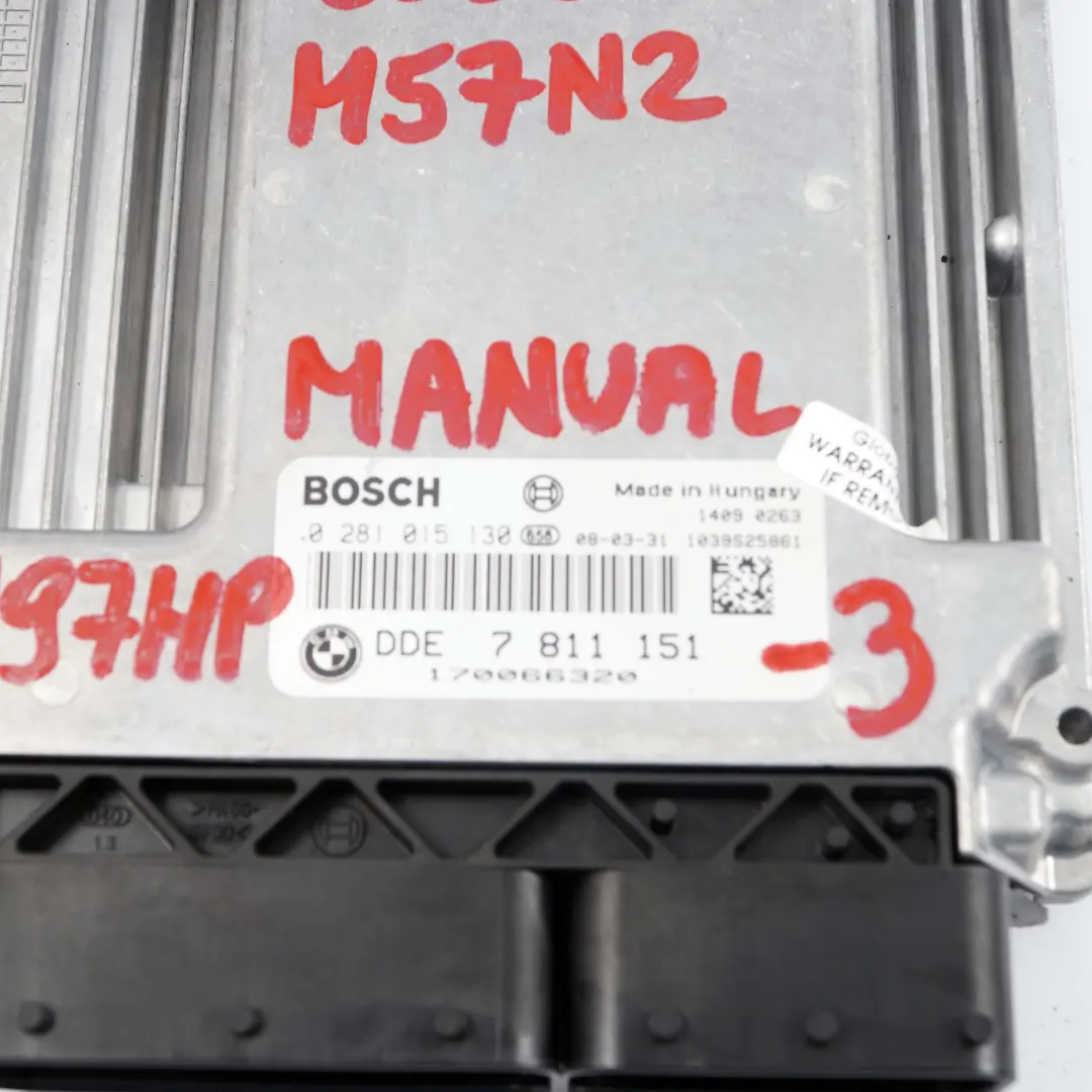 BMW E60 LCI E90 E91 325d 525d M57N2 Motor ECU Kit DDE CAS3 Llaves Manual - SKU 7811151-3 - Número de pieza 7811151