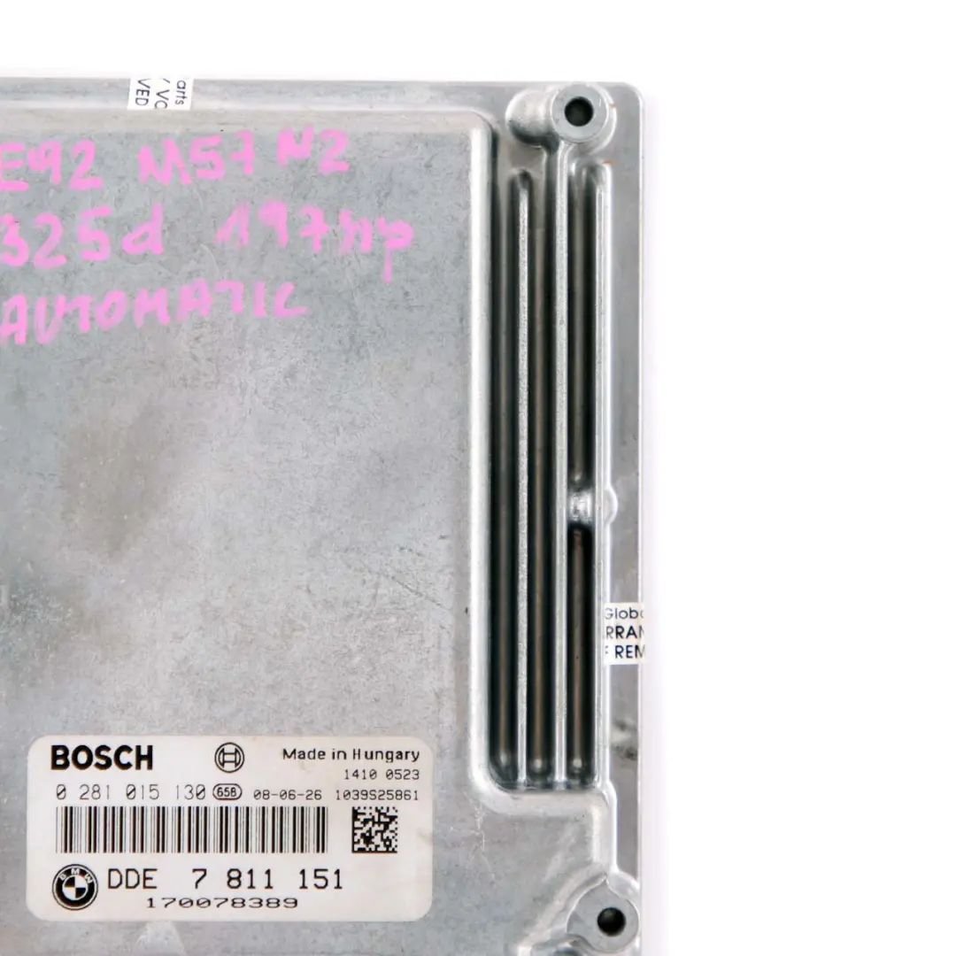 M57N2 ECU Unità motore DDE Automatico per BMW E60 LCI E90 325d 525d con numero di parte 7811151 BMW E60 LCI E90 325d 525d M57N2 ECU Unità motore DDE Automatico - SKU 7811151 - Numero di parte 7811151
