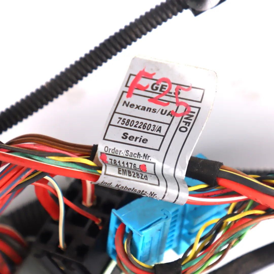 Câblage BMW X3 F25 Module de boîte vitesses automatique Faisceau câblage moteur pour à propos du numéro de pièce 7811176 Câblage BMW X3 F25 Module de boîte vitesses automatique Faisceau câblage moteur - SKU 7811176 - Numéro de pièce 7811176