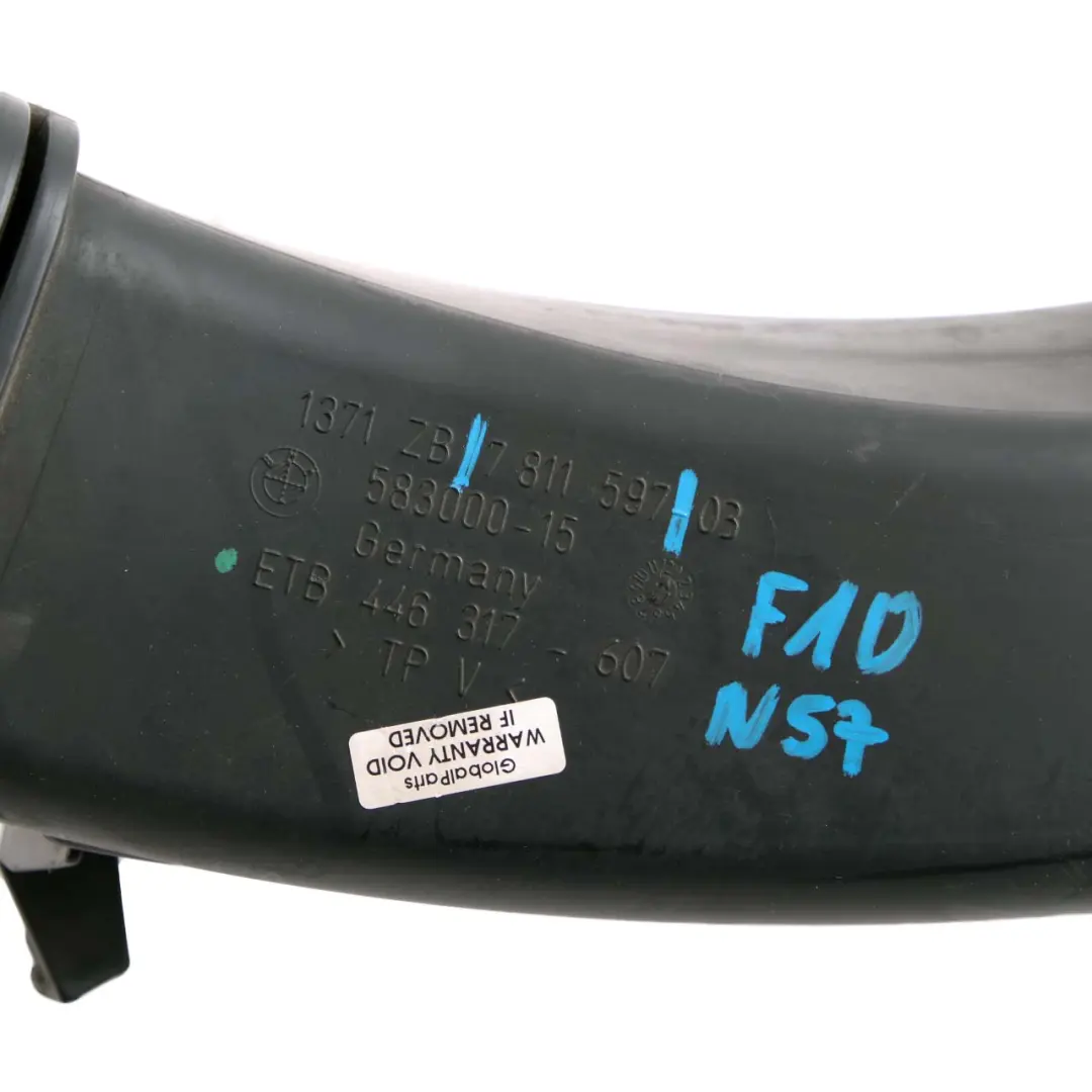 N57 Intake Duct Silencer Fuel Air Box Pipe to BMW F01 F10 F11 with Part number 7811597 BMW F01 F10 F11 N57 Intake Duct Silencer Fuel Air Box Pipe - SKU 7811597 - Part number 7811597