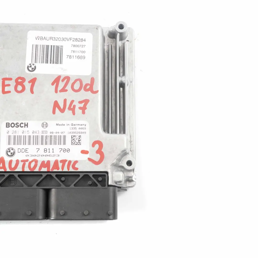 N47 Moteur Commande ECU DDE pour BMW E81 E87 E90 E91 120d 320d à propos du numéro de pièce 7811700 BMW E81 E87 E90 E91 120d 320d N47 Moteur Commande ECU DDE - SKU 7811700-10 - Numéro de pièce 7811700