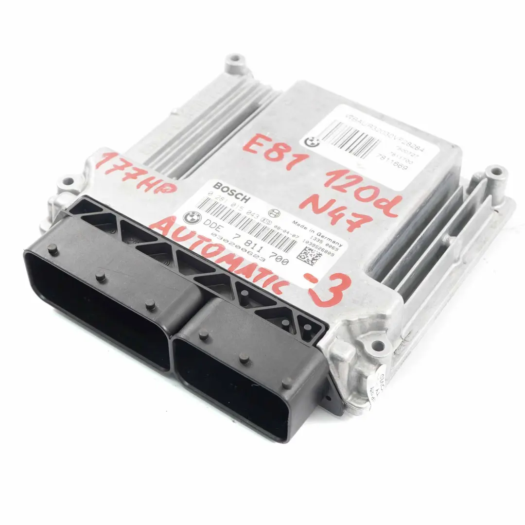 N47 Unità controllo motore ECU Automatico per BMW E81 E87 E90 E91 120d 320d con numero di parte 7811700 BMW E81 E87 E90 E91 120d 320d N47 Unità controllo motore ECU Automatico - SKU 7811700-10 - Numero di parte 7811700