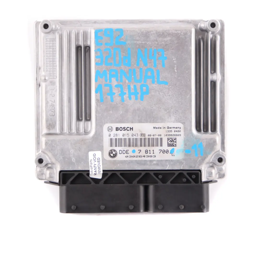 BMW E87 E90 120d 320d 520d N47 177HP ECU KIT DDE CAS3 Manuel clés - SKU 7811700-11 - Numéro de pièce 7811700