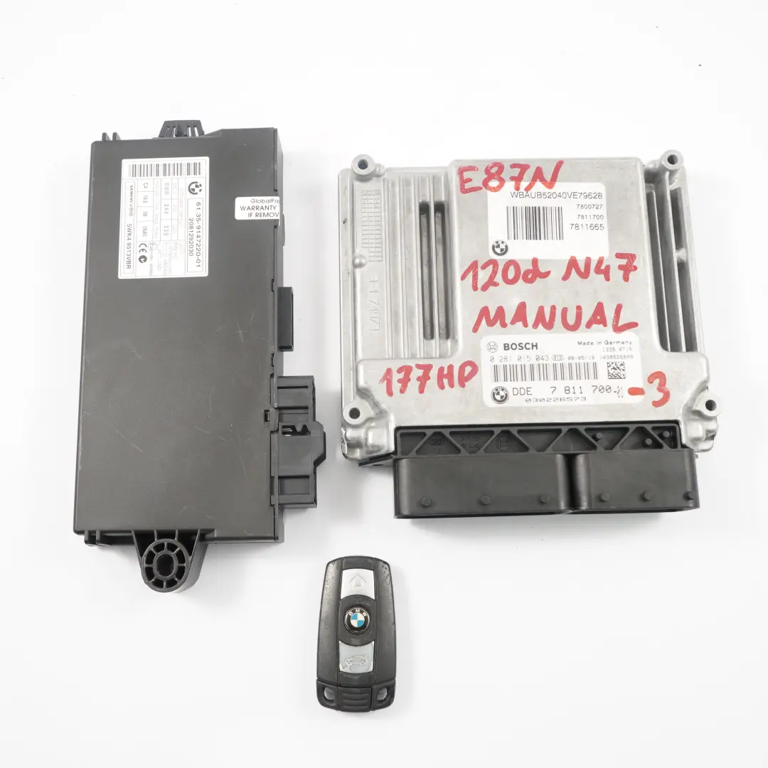 N47 177HP ECU KIT DDE CAS3 Manuale chiave per BMW E60 LCI E87 E90 120d 320d con numero di parte 7811700 BMW E60 LCI E87 E90 120d 320d N47 177HP ECU KIT DDE CAS3 Manuale chiave - SKU 7811700-3 - Numero di parte 7811700