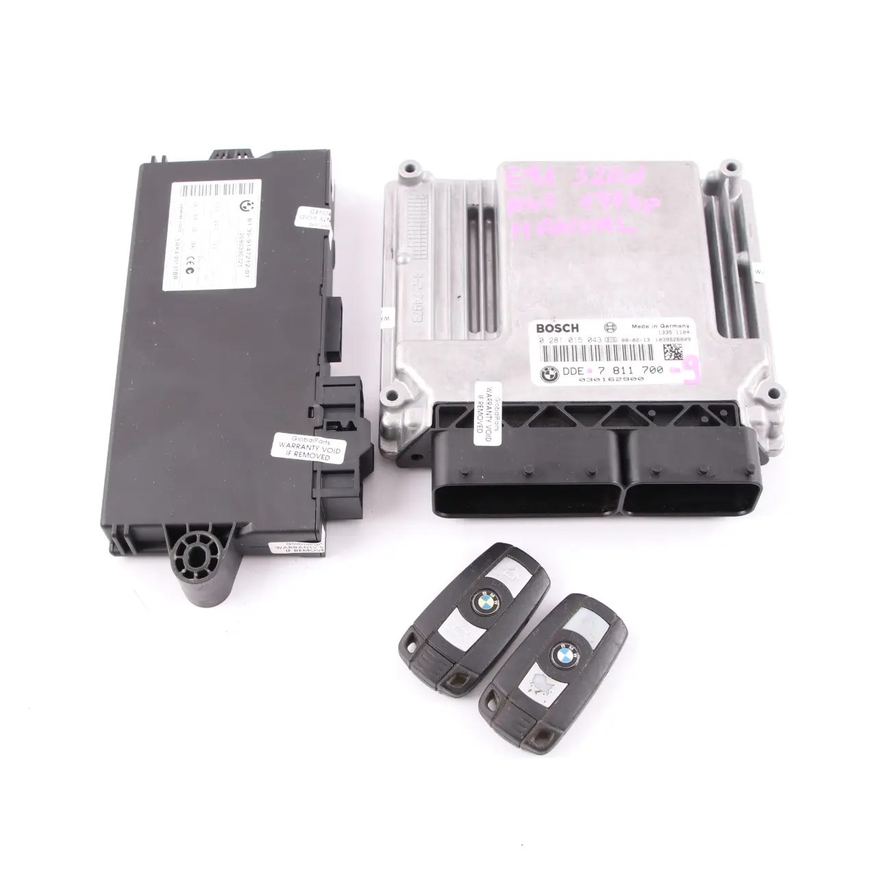 BMW E60 E61 LCI E90 320d 520d N47 177HP ECU KIT DDE 7811700 CAS3 + Key Manual