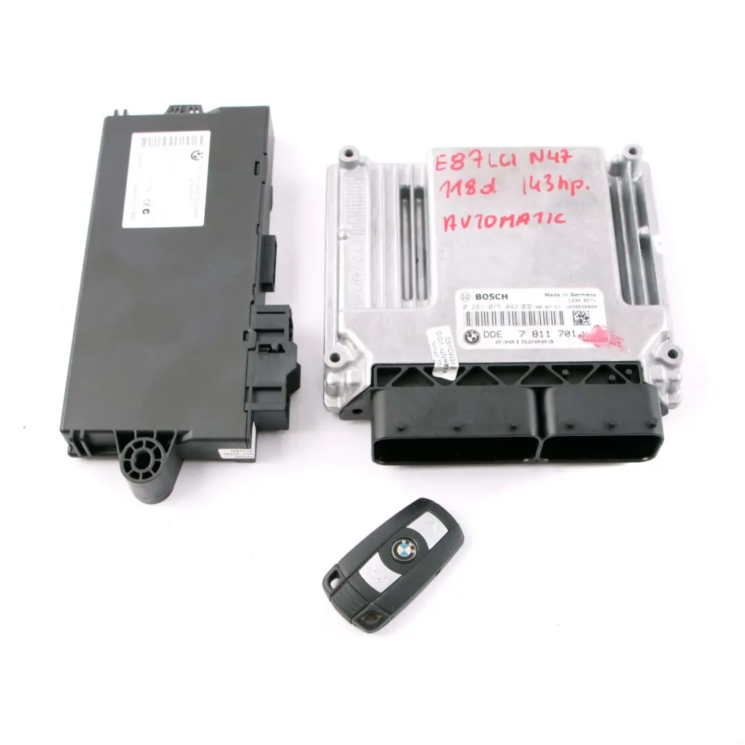 N47 Diesel ECU KIT DDE + CAS3 + Key Automatic to BMW E87 E90 LCI 118d 318d with Part number 7811701 BMW E87 E90 LCI 118d 318d N47 Diesel ECU KIT DDE + CAS3 + Key Automatic - SKU 7811701-1 - Part number 7811701