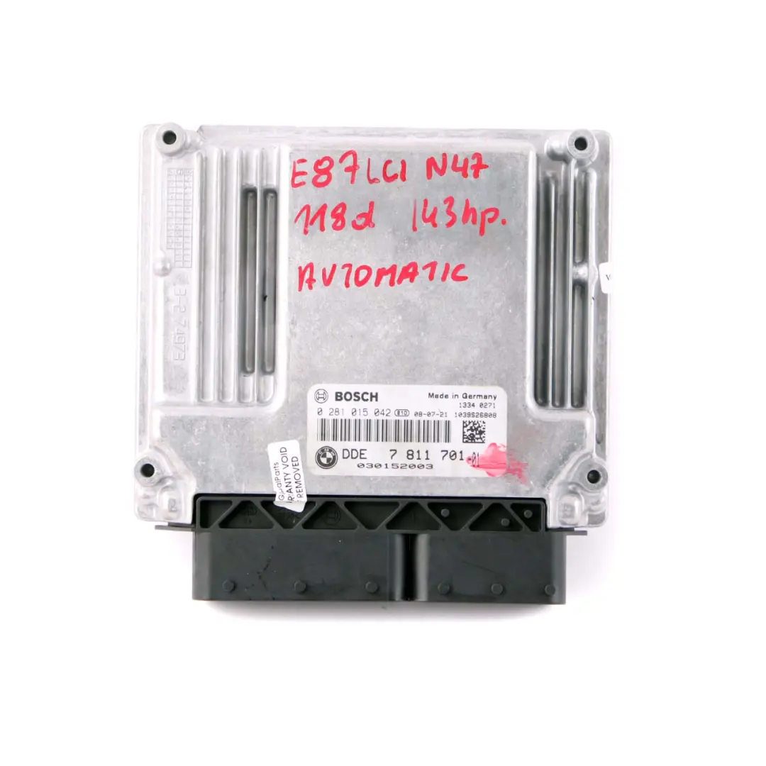 N47 Diesel ECU KIT DDE + CAS3 + Key Automatic to BMW E87 E90 LCI 118d 318d with Part number 7811701 BMW E87 E90 LCI 118d 318d N47 Diesel ECU KIT DDE + CAS3 + Key Automatic - SKU 7811701-1 - Part number 7811701