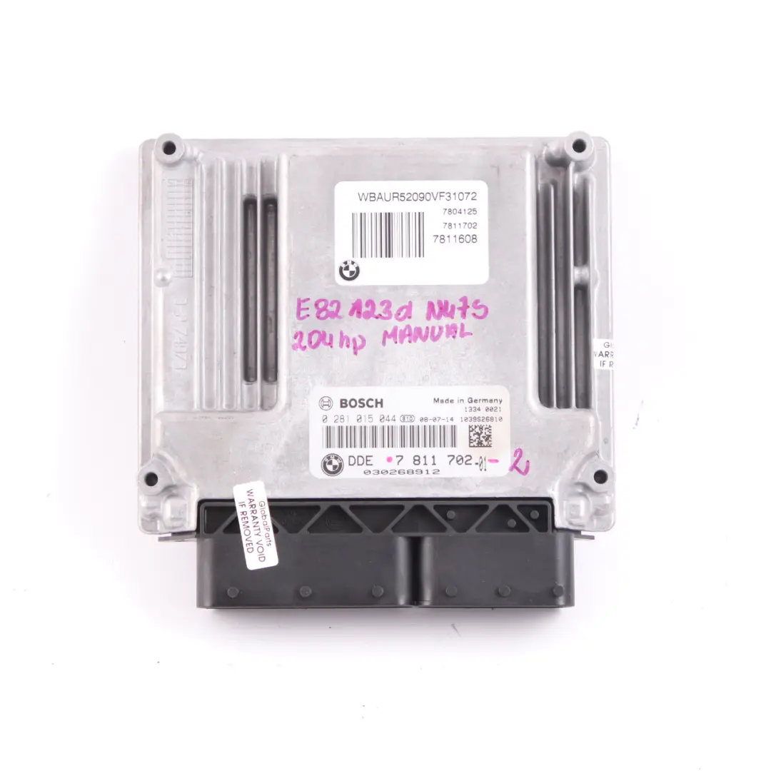BMW E81 E82 E87 LCI E88 N47S 123d ECU Kit DDE CAS3 Clave Manual - SKU 7811702-2 - Número de pieza 7811702