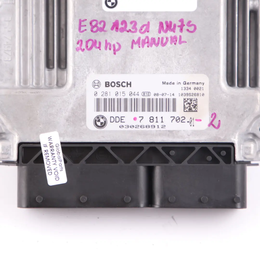 N47S 123d Kit ECU DDE CAS3 Key Manual pour BMW E81 E82 E87 LCI E88 à propos du numéro de pièce 7811702 BMW E81 E82 E87 LCI E88 N47S 123d Kit ECU DDE CAS3 Key Manual - SKU 7811702-2 - Numéro de pièce 7811702