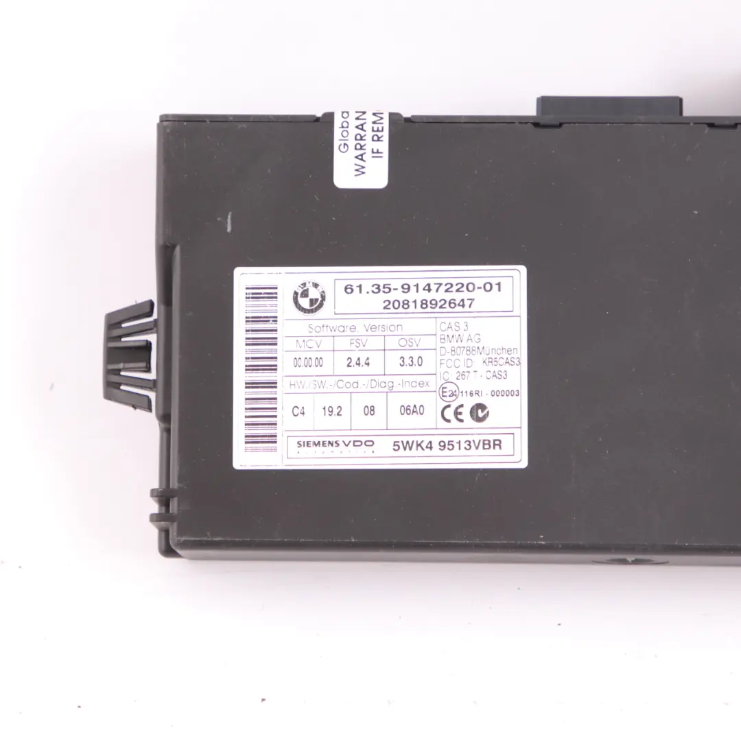 BMW E81 E82 E87 LCI E88 N47S 123d ECU Kit DDE CAS3 Clave Manual - SKU 7811702-2 - Número de pieza 7811702