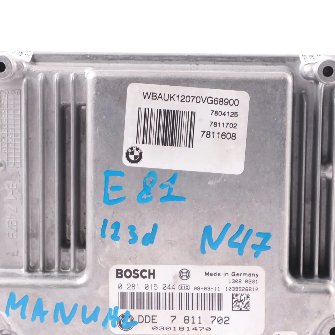 ECU Einheit BMW E81 E82 E87 LCI E88 N47S 123D Motormodul DDE Handbuch für mit Teilenummer 7811702 ECU Einheit BMW E81 E82 E87 LCI E88 N47S 123D Motormodul DDE Handbuch - SKU 7811702-4 - Teilenummer 7811702
