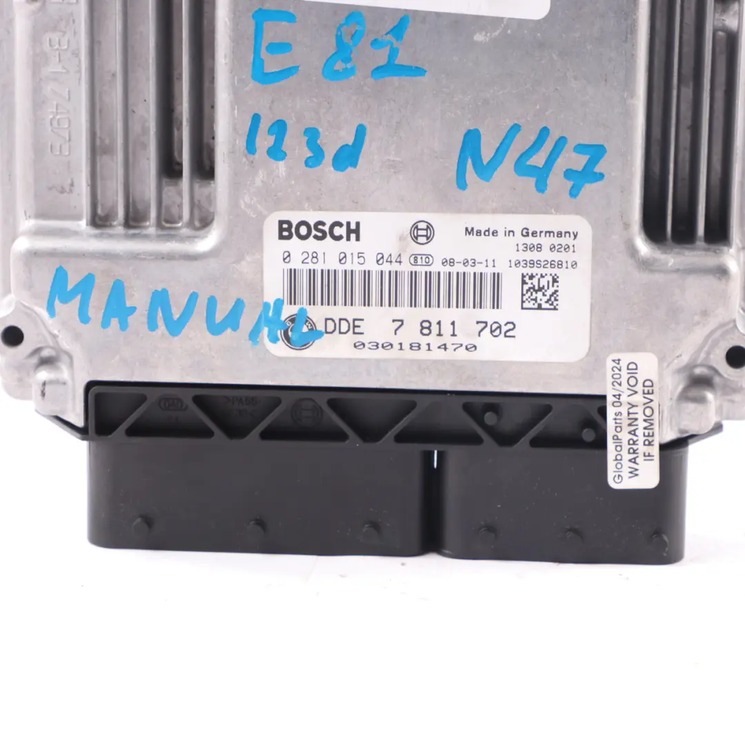  ECU Unit BMW E81 E82 E87 LCI E88 N47S 123d Engine Module DDE Manual - SKU 7811702-4 - Part number 7811702