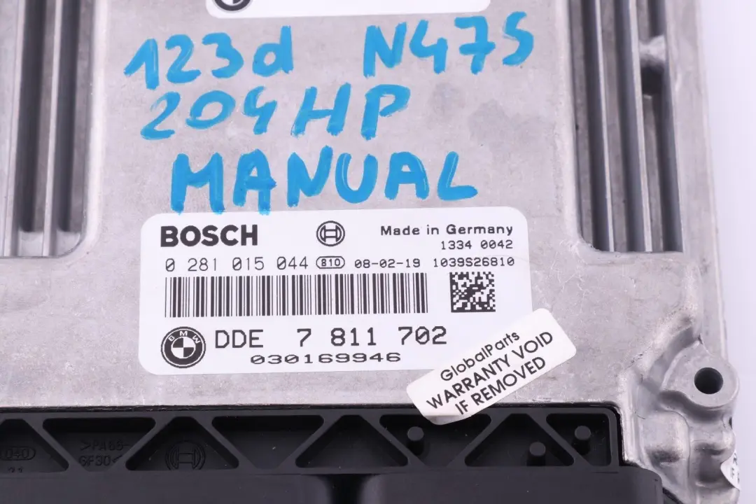 N47S 123d ECU Kit DDE CAS 3 Key Manual BMW E81 E82 E87 LCI E88 - SKU 7811702 - Part number 7811702