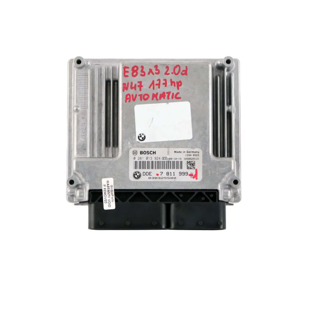 N47 177HP Diesel ECU Kit DDE + EWS4 + Key Automatic to BMW X3 E83 LCI 2.0d with Part number 7811999 BMW X3 E83 LCI 2.0d N47 177HP Diesel ECU Kit DDE + EWS4 + Key Automatic - SKU 7811999-1 - Part number 7811999