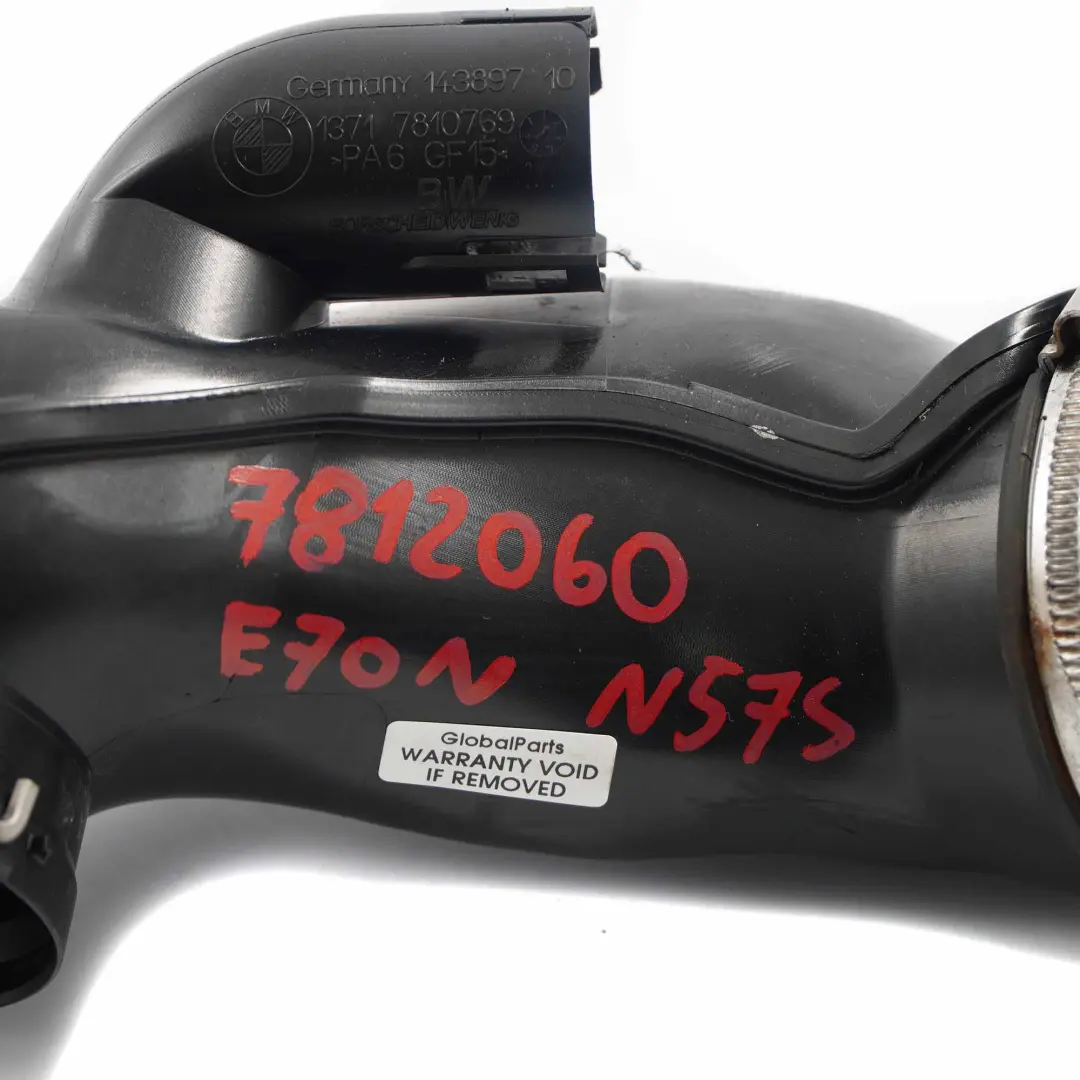  Intake Hose BMW E70 LCI E71 40dX N57S Charge Air Line Pipe Duct Turbo - SKU 7812060 - Part number 7812060