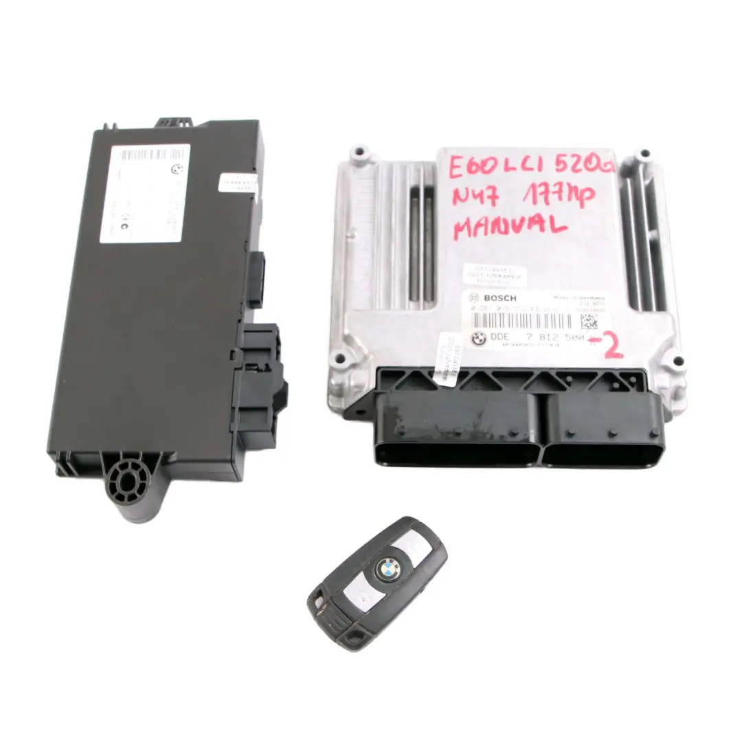 BMW E60 E87 E90 LCI 120d 320d 520d N47 Engine ECU Kit DDE CAS3 + Key - SKU 7812500-2 - Part number 7812500