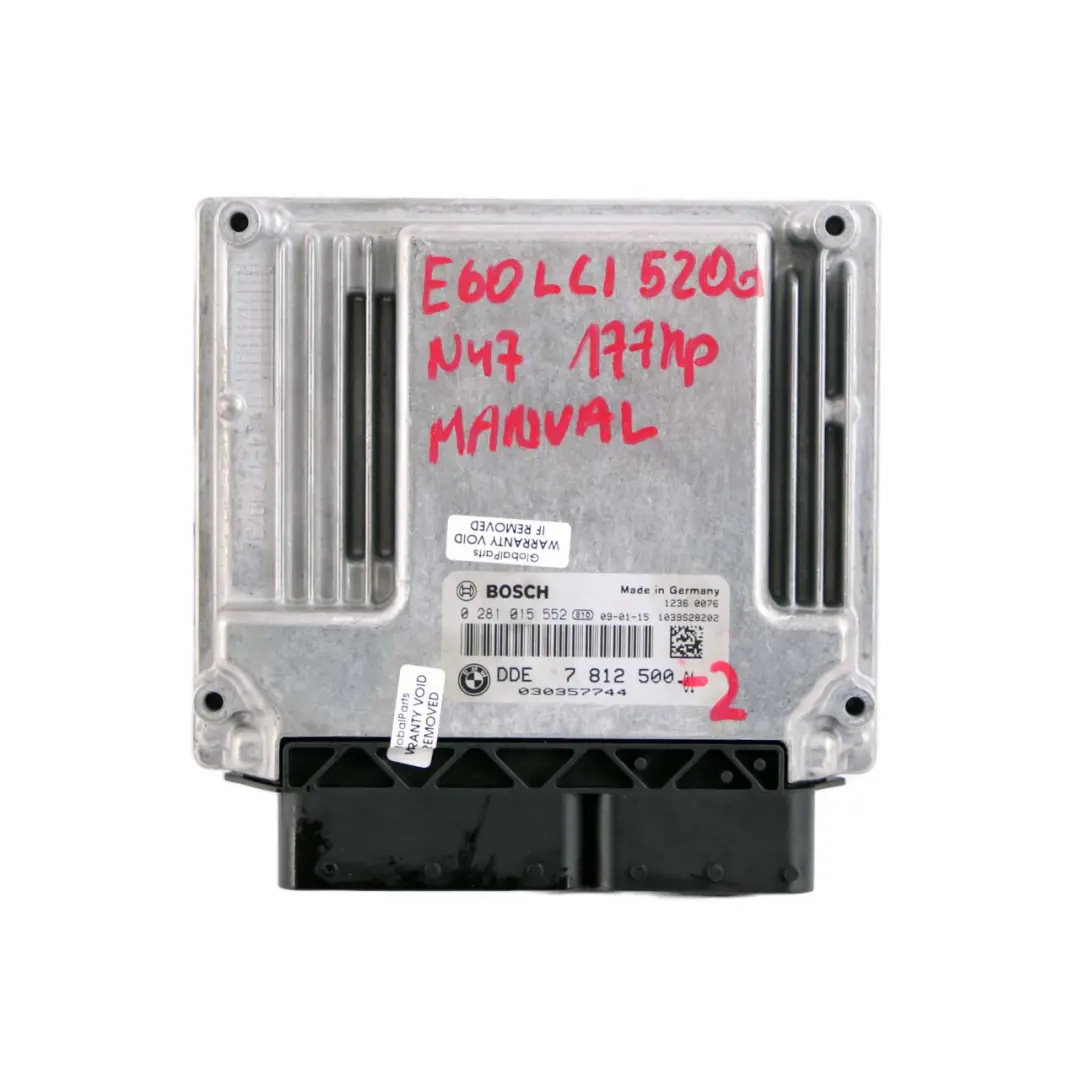BMW E60 E87 E90 LCI 120d 320d 520d N47 Engine ECU Kit DDE CAS3 + Key - SKU 7812500-2 - Part number 7812500