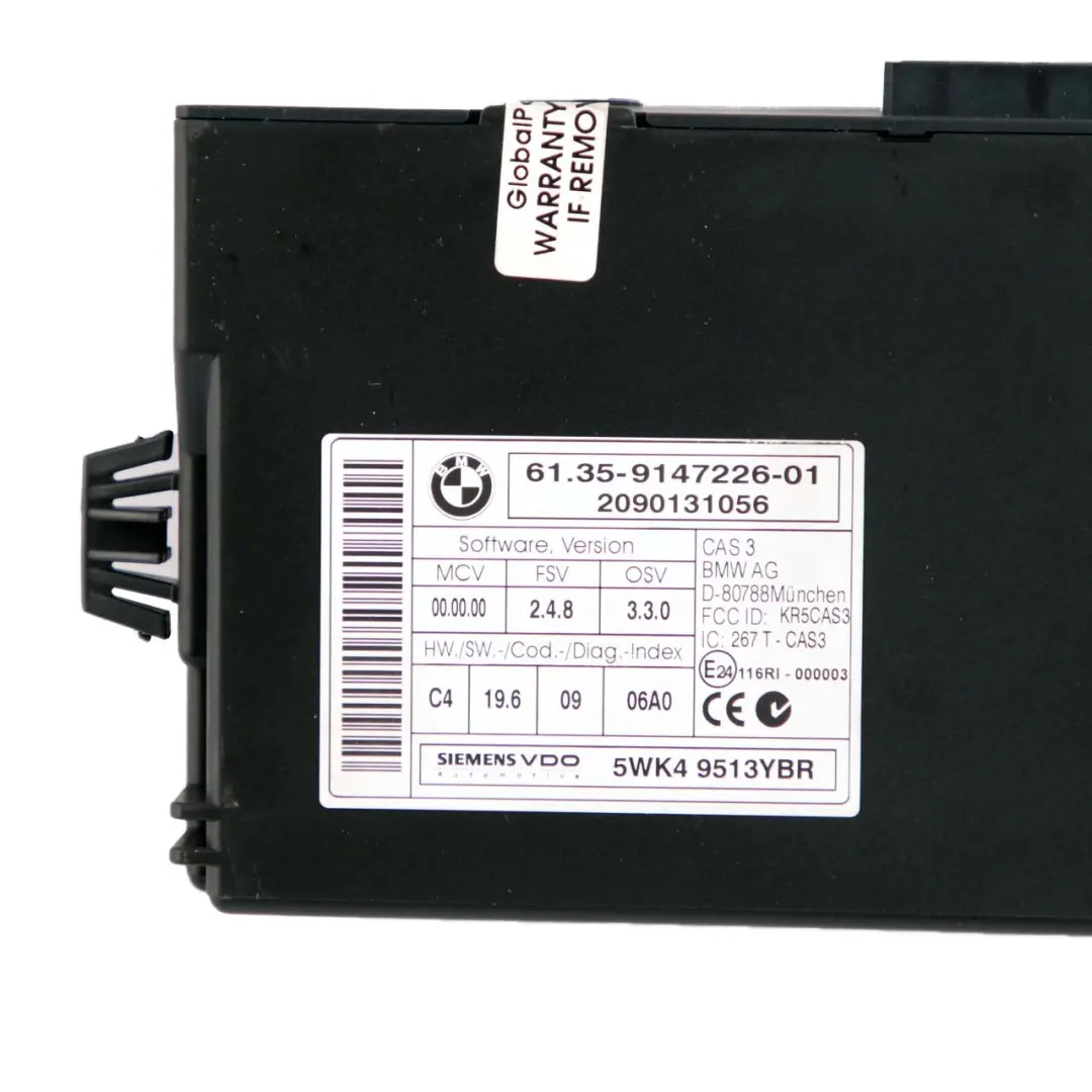 BMW E60 E87 E90 LCI 120d 320d 520d N47 Engine ECU Kit DDE CAS3 + Key - SKU 7812500-2 - Part number 7812500