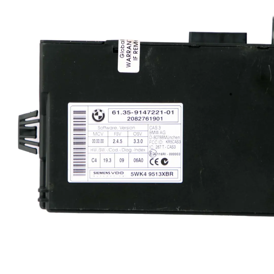 BMW E60 E87 E90 LCI 120d 320d 520d N47 Engine ECU Kit DDE + CAS3 + Key - SKU 7812500-3 - Part number 7812500
