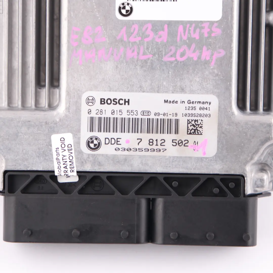 N47S 123d Kit ECU Contrôle Moteur DDE 7812502 Manuel pour BMW E81 E82 E87 LCI E88 à propos du numéro de pièce 7811702 BMW E81 E82 E87 LCI E88 N47S 123d Kit ECU Contrôle Moteur DDE 7812502 Manuel - SKU 7812502-1 - Numéro de pièce 7811702