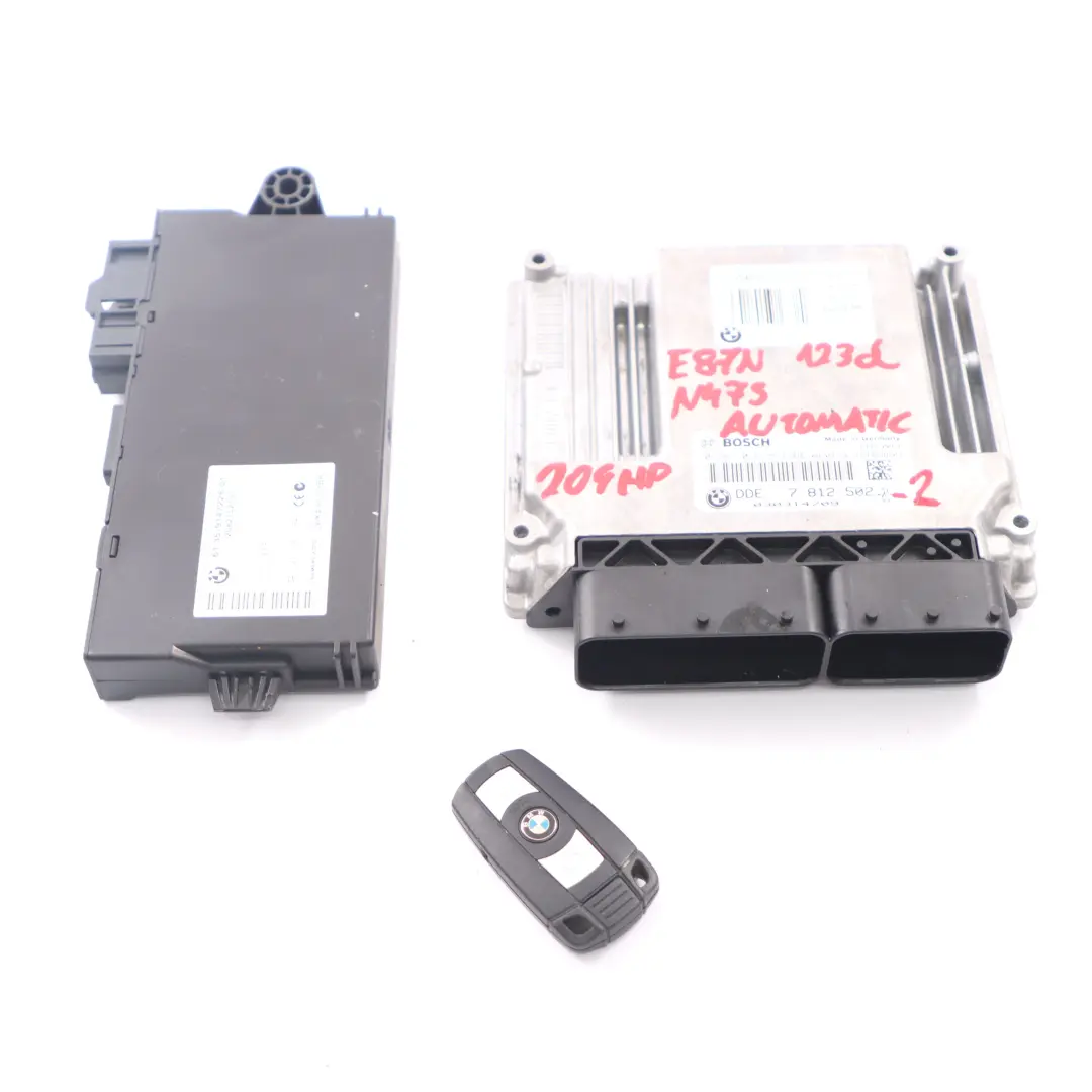 N47S 123d ECU Kit DDE 7812502 + CAS3 + Key Automatic BMW E81 E82 E87 LCI E88 - SKU 7812502-2 - Part number 7811702
