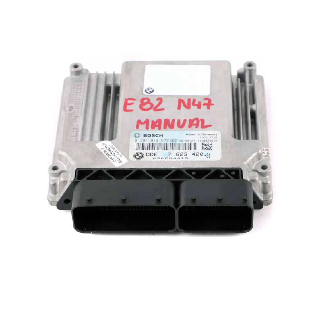 N47 120d 320d 520d ECU Unité de contrôle DDE manuele pour BMW E60 E87 E90 LCI à propos du numéro de pièce 7823420 BMW E60 E87 E90 LCI N47 120d 320d 520d ECU Unité de contrôle DDE manuele - SKU 7823420 - Numéro de pièce 7823420