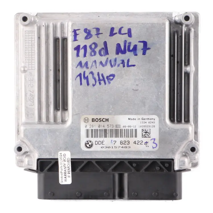 Manual ECU Control Motor BMW E81 E87 E90 LCI 118D 318D N47 Diesel DDE - SKU 7823422 - Número de pieza 7823422