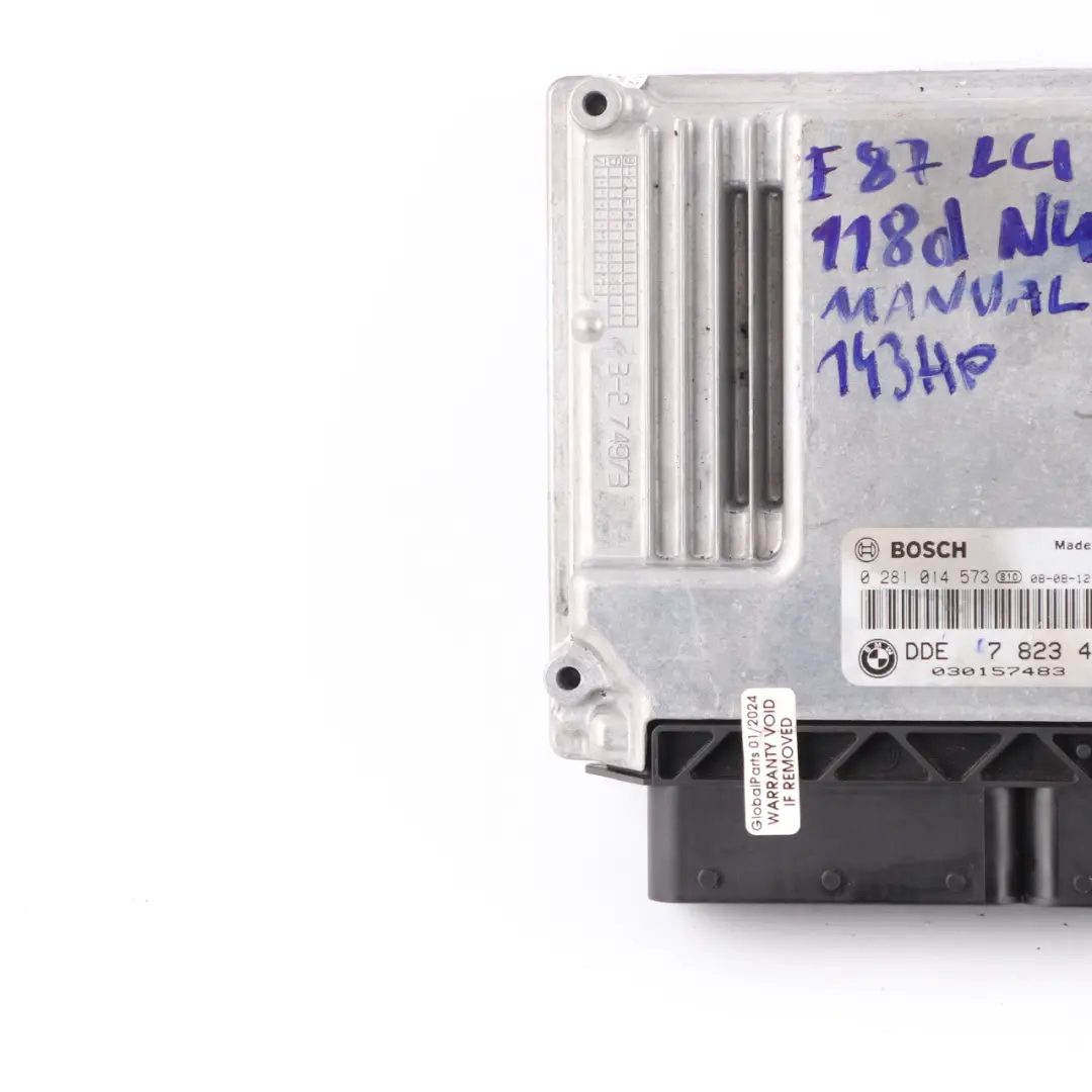 Manual ECU Control Motor BMW E81 E87 E90 LCI 118D 318D N47 Diesel DDE - SKU 7823422 - Número de pieza 7823422