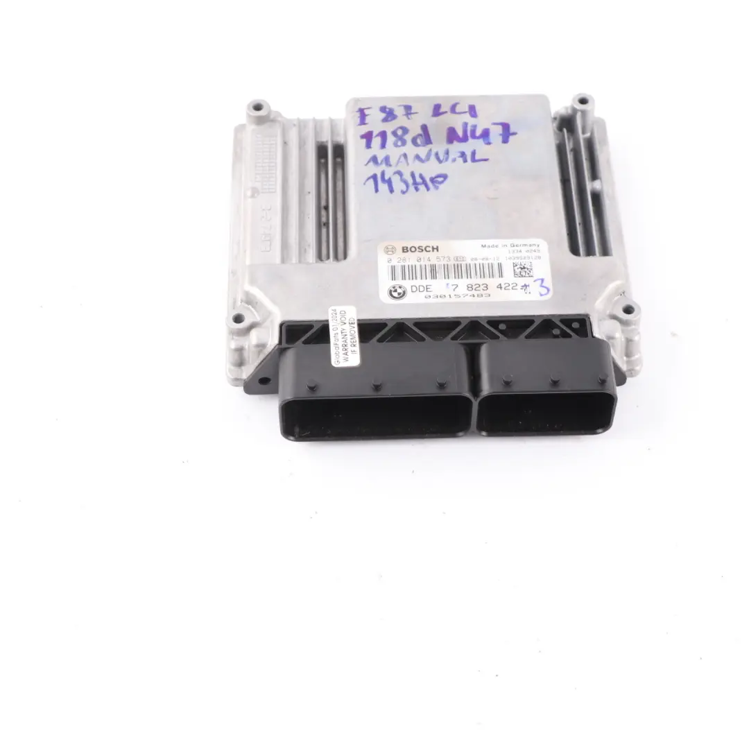  ECU Engine Control BMW E81 E87 E90 LCI 118d 318d N47 Diesel DDE Manual - SKU 7823422 - Part number 7823422