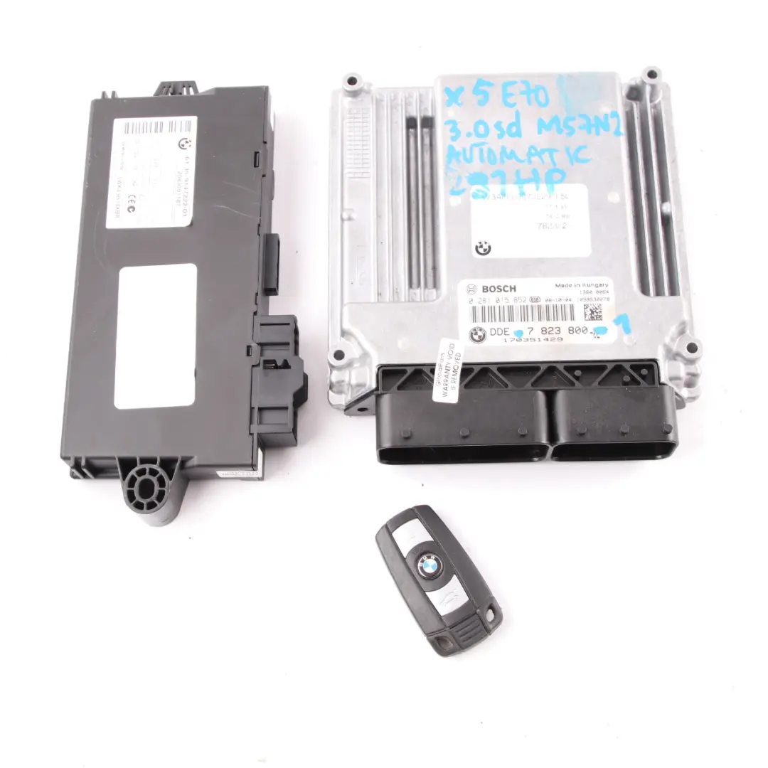 3.0sd M57N2 286HP Engine ECU Kit DDE CAS3 Key Automatic to BMW X5 E70 with Part number 7823800 BMW X5 E70 3.0sd M57N2 286HP Engine ECU Kit DDE CAS3 Key Automatic - SKU 7823800-1 - Part number 7823800